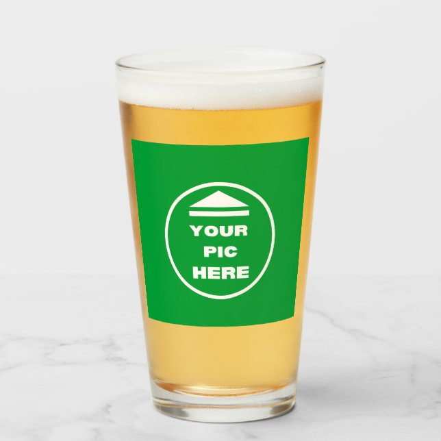 Glass Cup 16oz - Personalisiert Bild hinzufügen Glas (Vorne (Gefüllt))