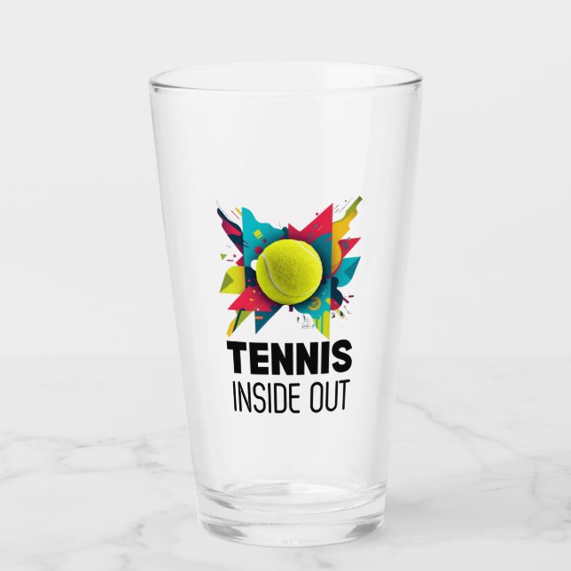 Glass Cup Abstract - Tennis Inside Out Glas (Vorderseite)