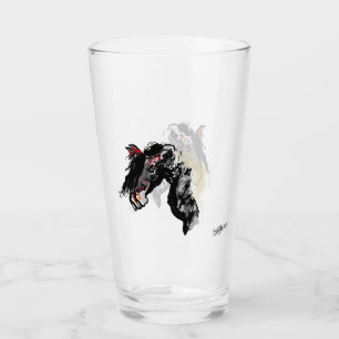 Glass Cup : Pferd mit Durst Glas