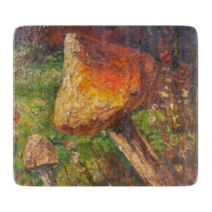 Glass Cutting Board Ann Hayes Painting Mushroom Schneidebrett