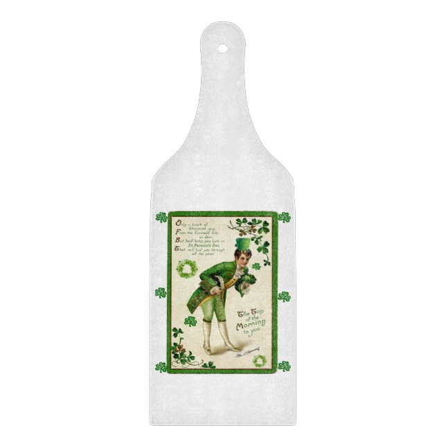 Glass Cutting Board Happy St. Patrick's Day Schneidebrett (Vorderseite)