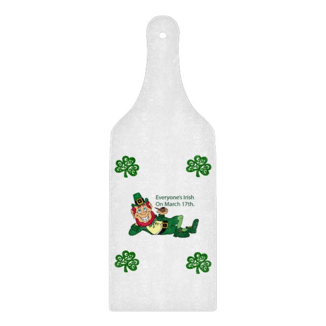 Glass Cutting Board Happy St. Patrick's Day Schneidebrett (Vorderseite)