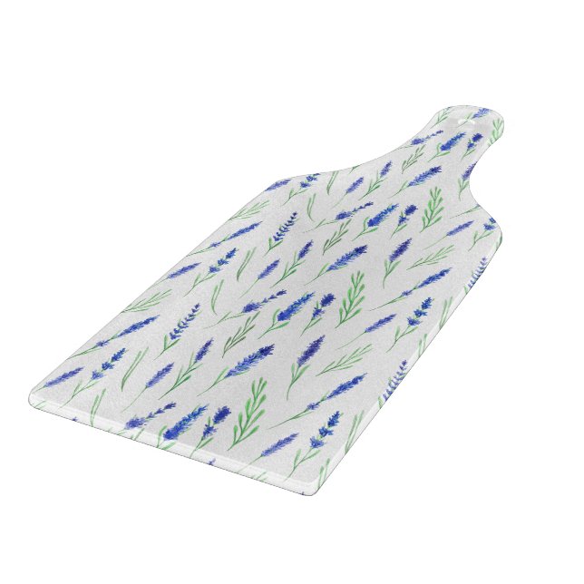 Glass Cutting Board - Lavender Pattern Schneidebrett (Ecke)