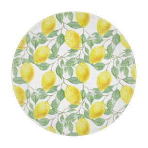 Glass Cutting Board Lemons Schneidebrett