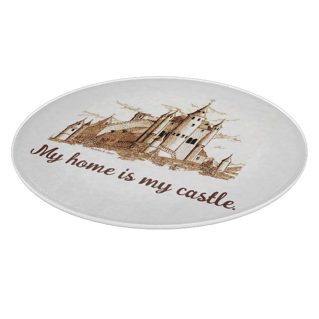 Glass Cutting Board - Meine Zuhause ist mein Schlo Schneidebrett (Ecke)