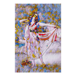 Glass Dancer in fließendem Kleid Poster