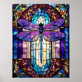 Glass Dragonfly Poster