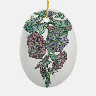 Glass Effect Morning Glory September Geburt Keramikornament