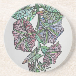 Glass Effect Morning Glory September Geburt Sandstein Untersetzer