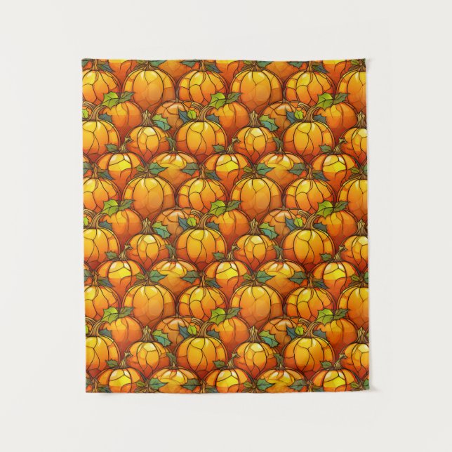 Glass Fall Pumpkin Field Wandteppich (Vorderseite)