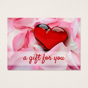 Glass Heart Rose Petals Valentine's Day Carte cade