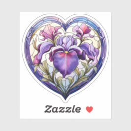 Glass Iris Heart Aufkleber