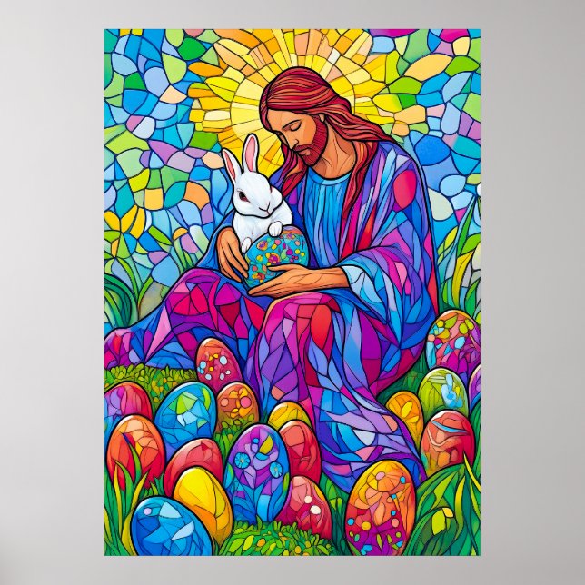 Glass Jesus Christlich Ostern Poster (Vorne)
