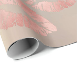 Glass Kiss Lips Makeup Rosa Rose Gold Metal Geschenkpapier