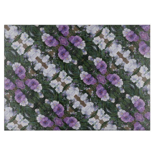 Glass Kitchen Cutting Board - Lavender Mallows #2 Schneidebrett (Vorderseite)