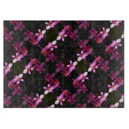 Glass Kitchen Cutting Board - Lila Orchideen Schneidebrett