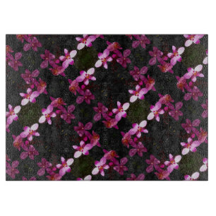 Glass Kitchen Cutting Board - Lila Orchideen Schneidebrett