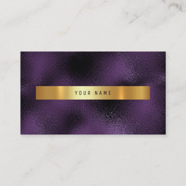 Glass Lila Plum Gold Vip Ombre Glitzer Visitenkarte (Vorderseite)