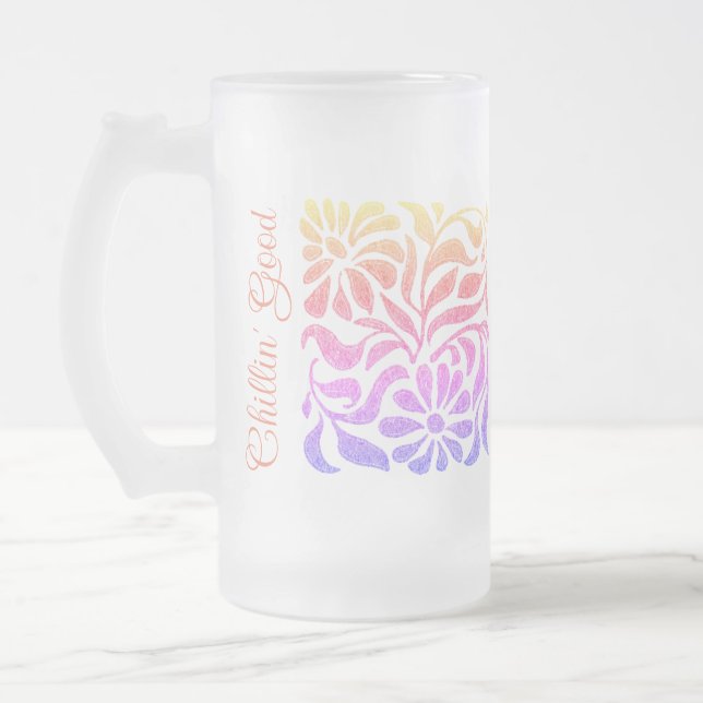 Glass Look Spring Blumenkunst Bar Glass Mattglas Bierglas (Links)