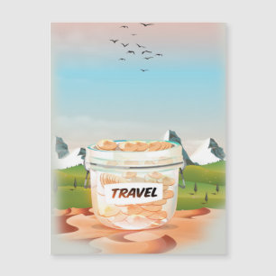 Glass Money Travel Jar Magnetkarte