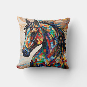 Glass-Mosaikpferd aus Multicolor 15 Kissen