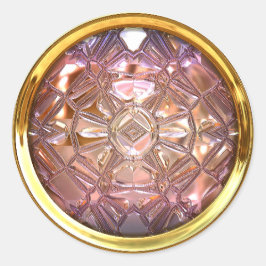 Glass Nähknopf Rosa Gold Runder Aufkleber