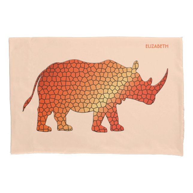Glass Orange Rhino Kissenbezug (Vorderseite)
