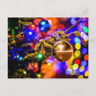 Glass Ornament Ball, fröhliche Lichter Postkarte