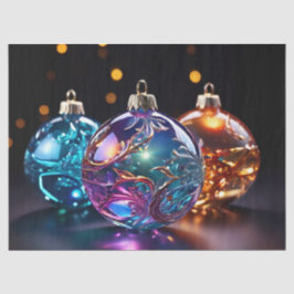 Glass-Ornamente aus schimmerndem Glas Decoupage Cr Seidenpapier