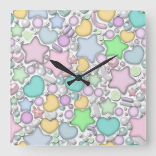 Glass ornaments quadratische wanduhr