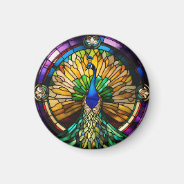 Glass Peacock Magnet