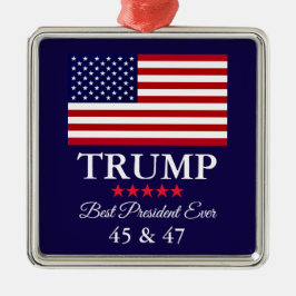 GLASS PRESIDENT DONALD TRUMP CHRISTMAS ORNAMENT
