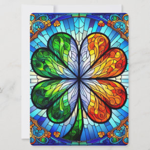 Glass Saint Patrick's Day Irish Clover Feiertagskarte