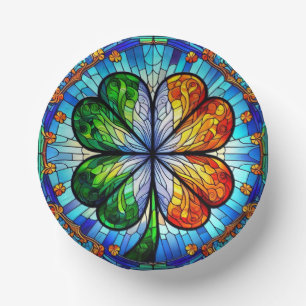 Glass Saint Patrick's Day Irish Clover Pappteller