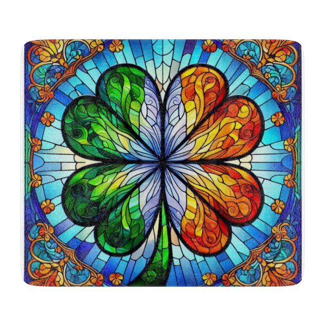 Glass Saint Patrick's Day Irish Clover Schneidebrett (Vorderseite)
