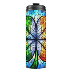 Glass Saint Patrick's Day Irish Clover Thermosbecher