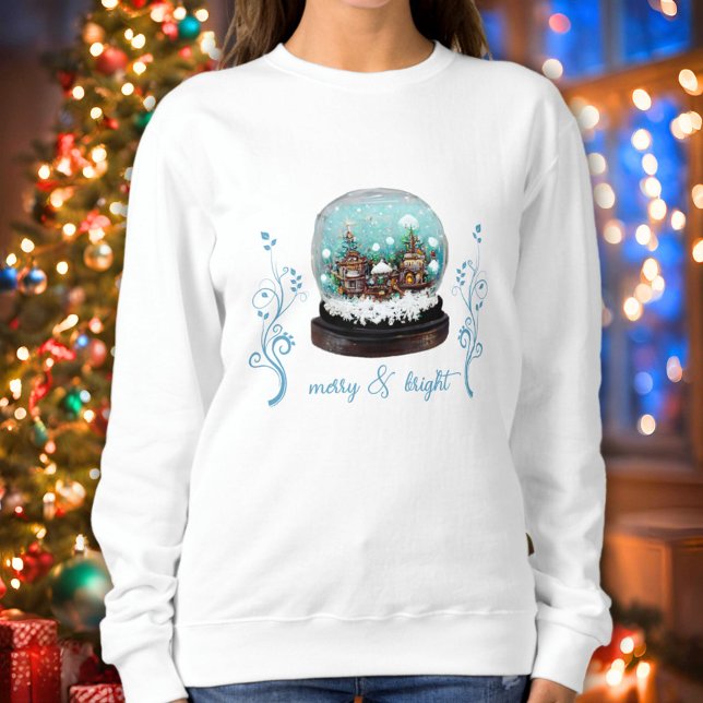 Glass Snowball Winter Village Bright Christmas Sweatshirt (Von Creator hochgeladen)