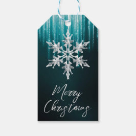 Glass Snowflake auf Aquamarinen Winteriskeln Weihn Geschenkanhänger