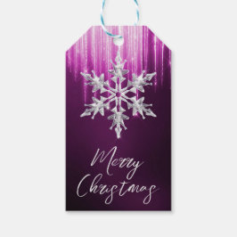 Glass Snowflake auf lila Winteriskeln Weihnachten Geschenkanhänger
