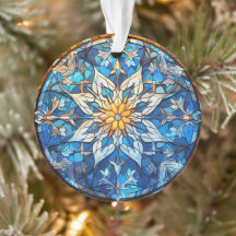 Glass Snowflake Claus Weihnachtsschmuck