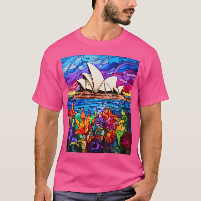 Glass Style Sydney Opernhaus T-Shirt (Vorderseite)