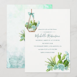 Glass Terrarium Succulent Bridal Dusche Einladung