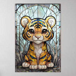 Glass Tiger Cub - Jungle Kinderzimmer Poster
