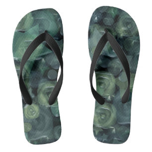 Glass Til 3D Liquid Roses and Stars Flip Flops