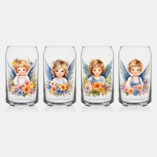 Glass Trinkbehälter Set 4 Pcs Kleine Engel Dosenglas