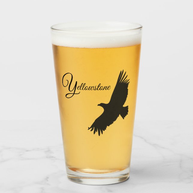 Glass Tumbler-Yellowstone-Adler Glas (Vorne (Gefüllt))