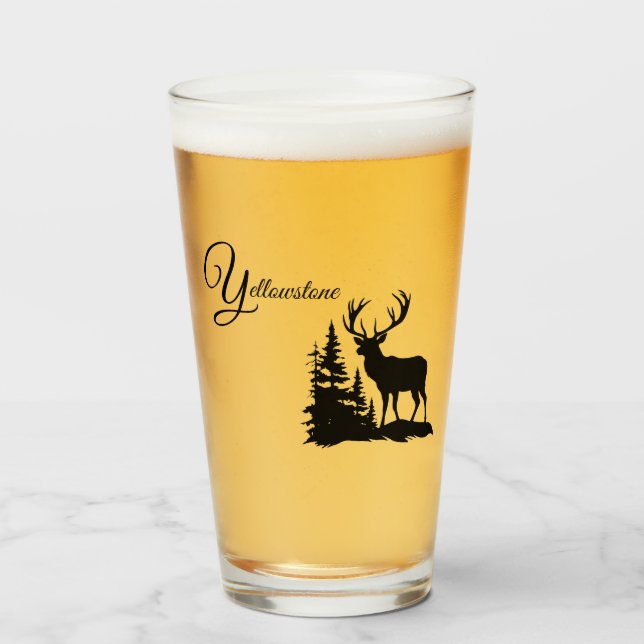 Glass Tumbler-Yellowstone Elch Glas (Vorne (Gefüllt))