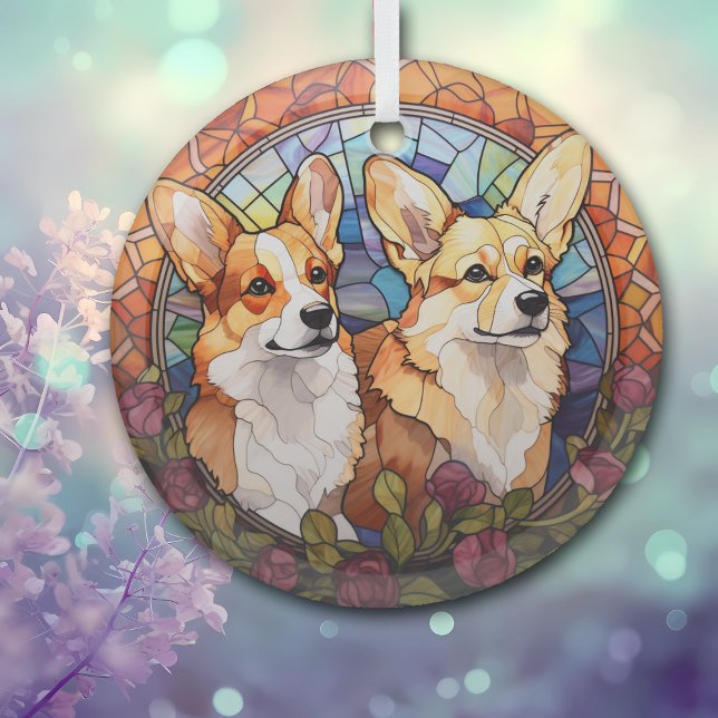 Glass Twin Corgi Hunde Weihnachten Ornament Aus Glas (Von Creator hochgeladen)