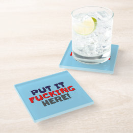 Glass Untersetzer Legen Sie es her!