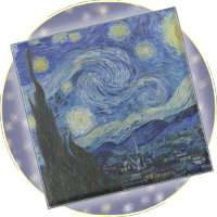 Glass UNTERSETZER "Starry Night" - Vincent van Gog